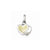 Rhodium Plated 3-D Mother of Pearl Double Heart Charm in Sterling Silver