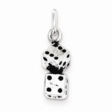 Sterling Silver Antiqued Dice Charm hide-image