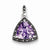 Sterling Silver Amethyst and Diamond Pendant, Pendants for Necklace