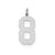 Large Polished Number 8 Charm in Sterling Silver