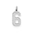 Medium Satin Number 6 Charm in Sterling Silver