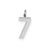 Medium Satin Number 7 Charm in Sterling Silver