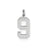 Medium Satin Number 9 Charm in Sterling Silver