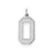 Large Satin Number 0 Charm in Sterling Silver