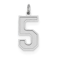 Sterling Silver Large Satin Number 5 Charm hide-image