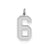 Large Satin Number 6 Charm in Sterling Silver