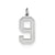 Large Satin Number 9 Charm in Sterling Silver