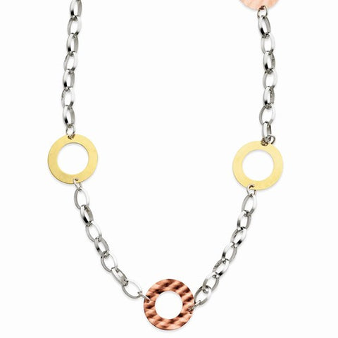 Sterling Silver & Rhodium Circles Necklace