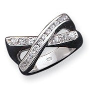 Sterling Silver CZ X Ring