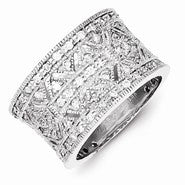 Sterling Silver CZ Vintage Polished Ring