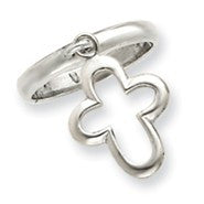 Sterling Silver Cross Dangle Ring