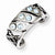 Sterling Silver Antiqued Blue Stellux Crystal Toe Ring