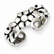 Sterling Silver Antiqued Stellux Crystal Toe Ring
