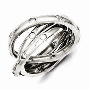 Sterling Silver CZ Rolling Ring