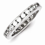 Sterling Silver CZ Eternity Wedding Band