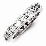 Sterling Silver CZ Eternity Wedding Band