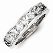 Sterling Silver CZ Eternity Wedding Band