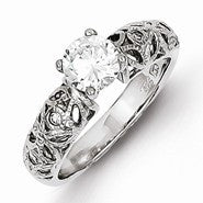 Sterling Silver CZ Vintage Style Ring