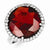 Sterling Silver Clear & Red CZ Ring