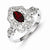 Sterling Silver Dark Red Marquise CZ Ring