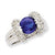 Sterling Silver Dark Blue & Clear CZ Ring