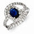 Sterling Silver Dark Blue & Clear CZ Ring