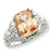 Sterling Silver Champagne & Clear Color CZ Ring