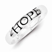 Sterling Silver Antiqued & Polished Hope Ring