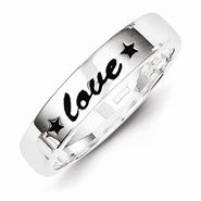 Sterling Silver Antiqued & Polished Love Ring