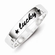 Sterling Silver Antiqued & Polished Lucky Ring
