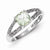 Sterling Silver Cushion-cut Green Quartz & Diamond Ring