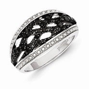 Sterling Silver Black & White Diamond Ring