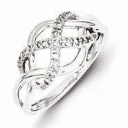 Sterling Silver Diamond Fashion Ring