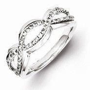 Sterling Silver Diamond Fashion Ring