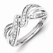 Sterling Silver Diamond Fashion Ring