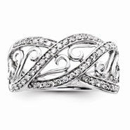 Sterling Silver Diamond Fashion Ring