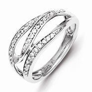 Sterling Silver Diamond Fashion Ring