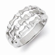 Sterling Silver CZ Triple-Strand Ring