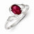 Sterling Silver Red Oval CZ Ring