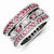 Sterling Silver CZ Triple Pink & White Wedding Band