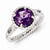 Sterling Silver Amethyst Twisted Circle Ring