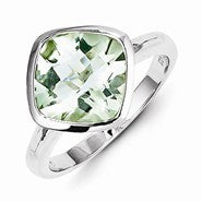Sterling Silver Green Quartz Ring
