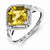 Sterling Silver Diamond & Whisky Quartz Square Ring