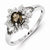 Sterling Silver Diamond & Smoky Quartz Ring