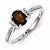 Sterling Silver Diamond & Smoky Quartz Ring