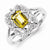 Sterling Silver Diamond & Whiskey Quartz Ring