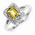 Sterling Silver Diamond & Whiskey Quartz Ring