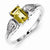 Sterling Silver Diamond & Whiskey Quartz Ring
