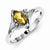Sterling Silver Diamond & Whiskey Quartz Ring