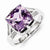 Sterling Silver Diamond and Amethyst Ring